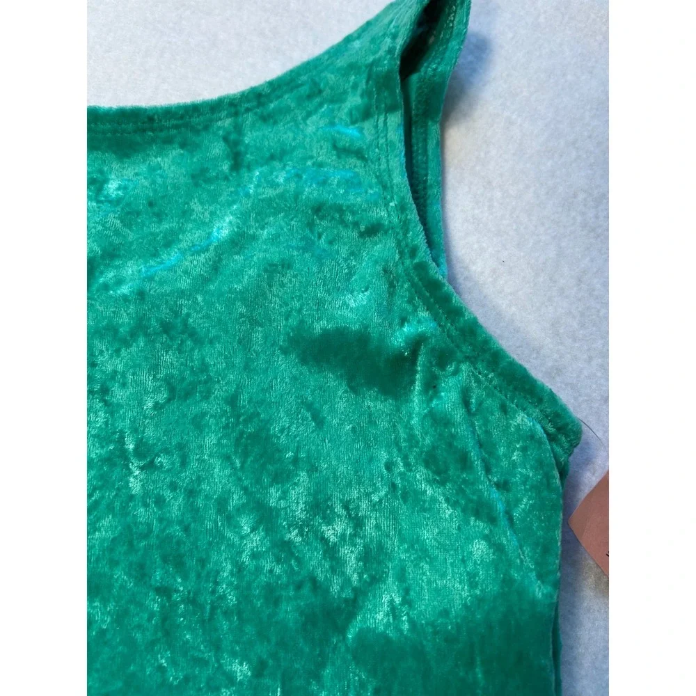 Jenni Rose Body Basics Kids Green Crushed Velvet Leotard Dance Gymnastics 14-16